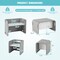 3 Pieces Wooden Kids Table Chair Set Grey Multi-functional Desk for Reading Play and Storage